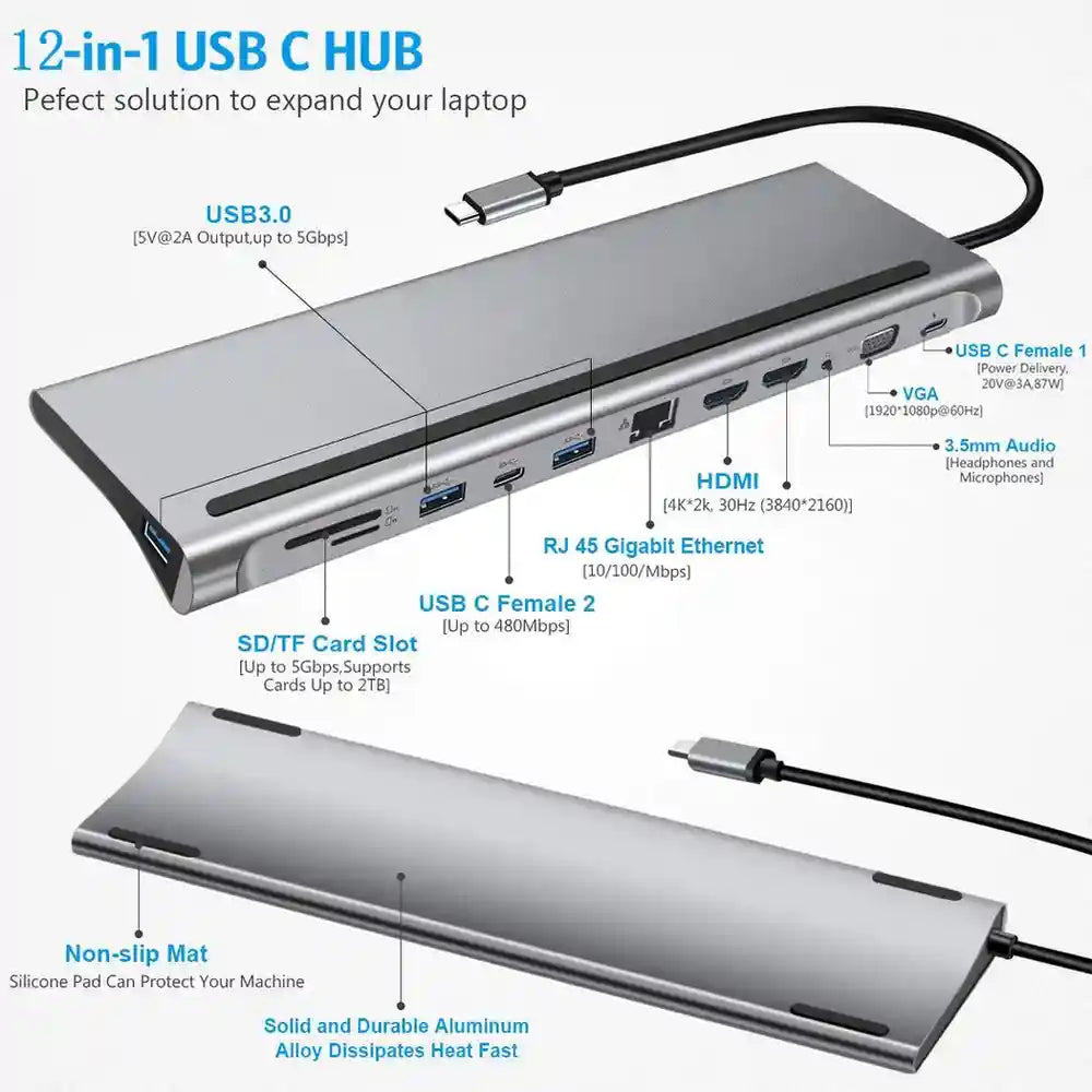 12-in-1 USB-C Docking Station