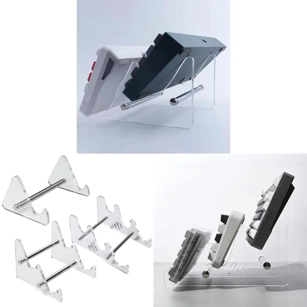 Acrylic mechanical keyboard holder all three layers in a white background