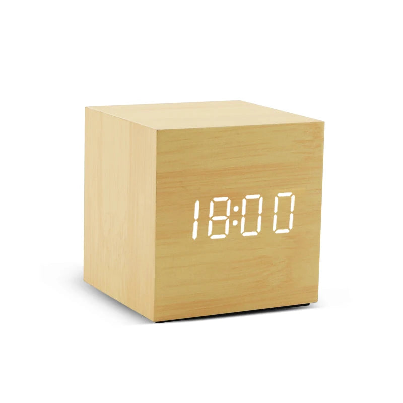 Wooden Digital Alarm Clock