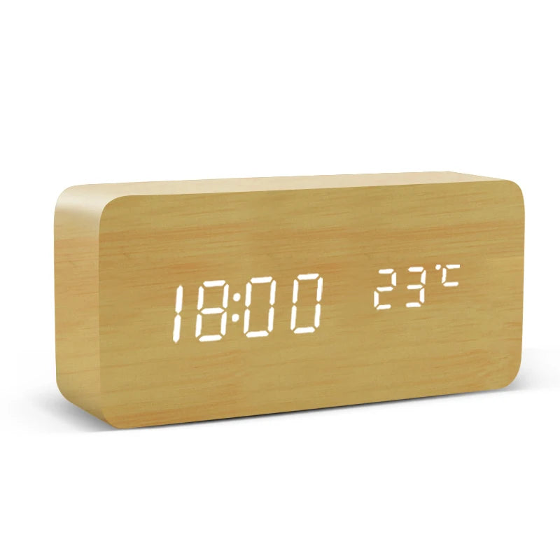 Wooden Digital Alarm Clock